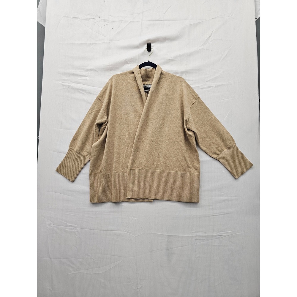 Ava & Viv Womens Open Front Cardigan Brown Cotton Blend Casual Size 1X
